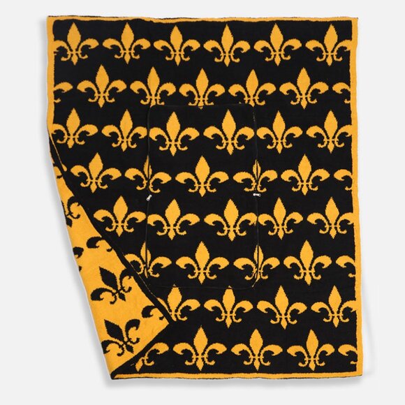 NEW 2 IN 1 Reversible Blanket / Pillow Fleur de Lis Patterned New Orleans Saints - Picture 4 of 5